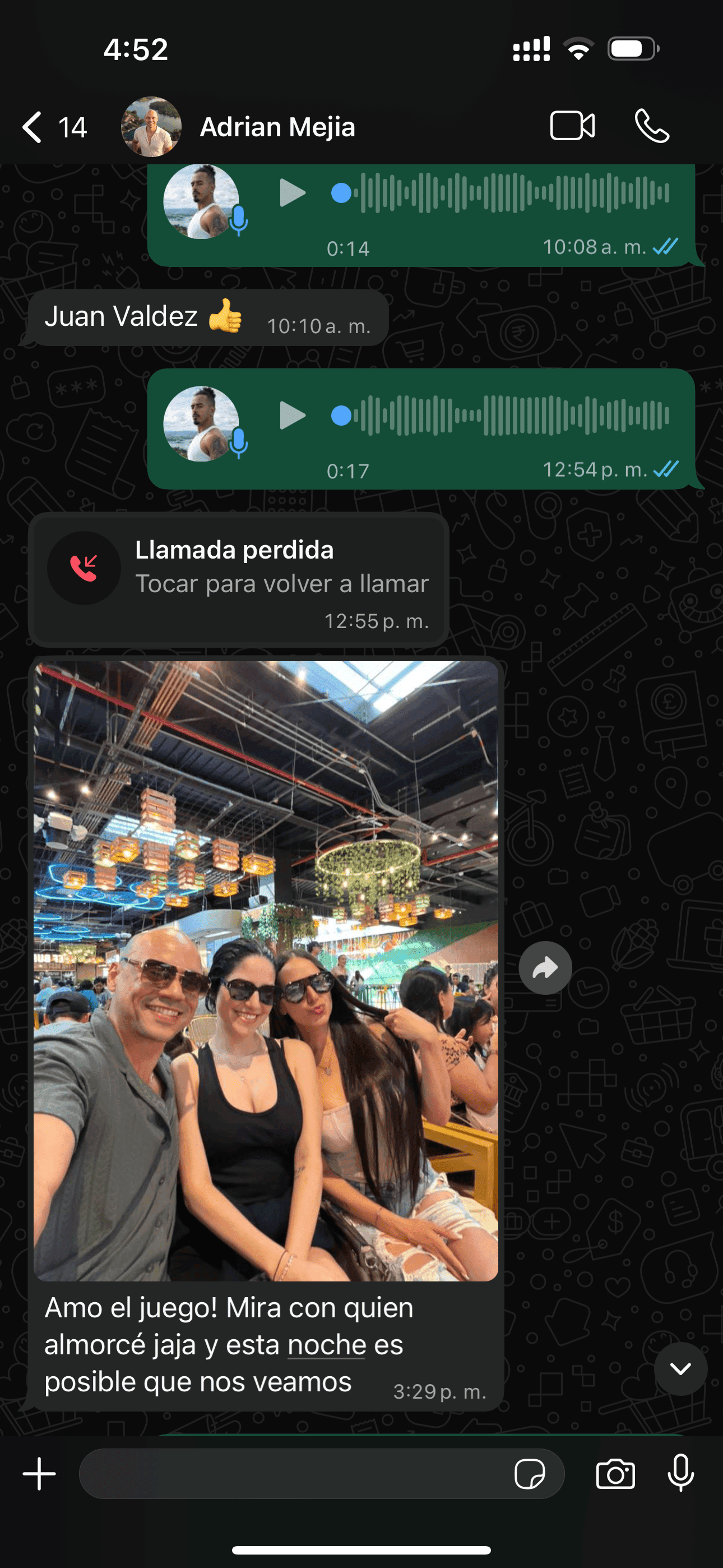 Resultado de alumno: salida con dos chicas